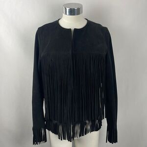 The Perfext Black Suede Fringe Jacket